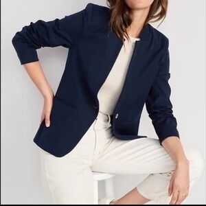 NEW Old Navy‎ Women L Pixie Blazer Stretch One Button Lightweight Office Work